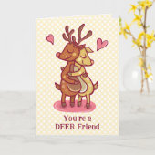 Aangepaste tekst voor Valentijnsdag deer Friend Pu Kaart (Gele Bloem)