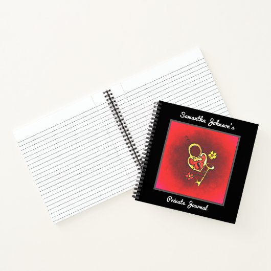 Aangepaste tekst voor vergrendeling en sleutel notitieboek (Binnen)