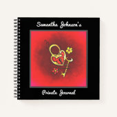 Aangepaste tekst voor vergrendeling en sleutel notitieboek (Voorkant)