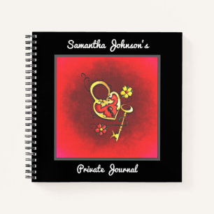 Aangepaste tekst voor vergrendeling en sleutel notitieboek