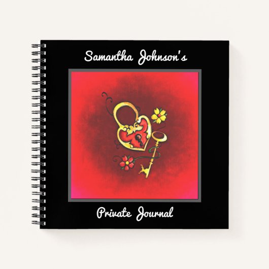 Aangepaste tekst voor vergrendeling en sleutel notitieboek (Voorkant)