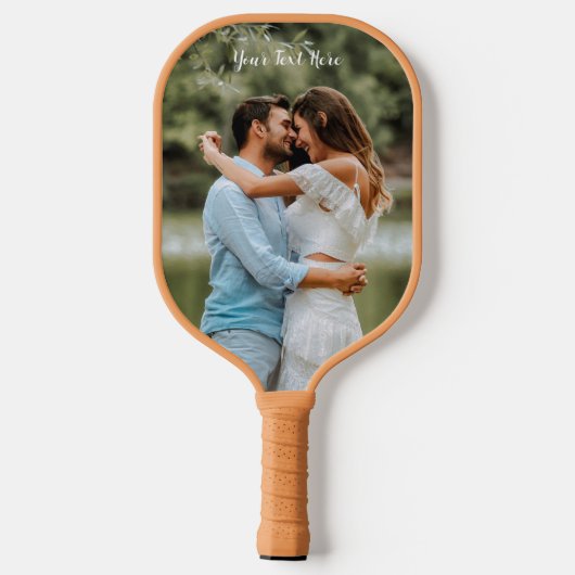 Aangepaste tekst voor verticale fotoweergave pickleball paddle (Achterkant)