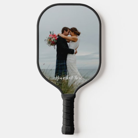 Aangepaste tekst voor verticale fotoweergave pickleball paddle (Achterkant)