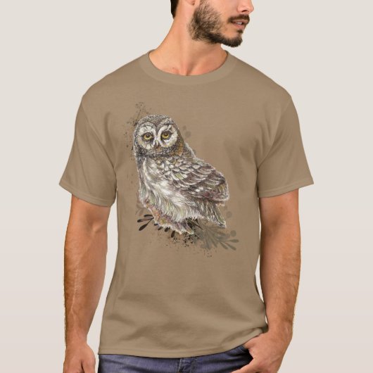 Aangepaste tekst voor vogel Waterverven Natuur T-shirt (Voorkant)