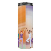 Aangepaste tekst voor vrouwelijke Yoga Poses Fitne Thermosbeker (Achterkant)