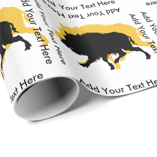 Aangepaste tekst voor Wilde Boar Gold en Zwarte te Cadeaupapier (Rol Hoek)