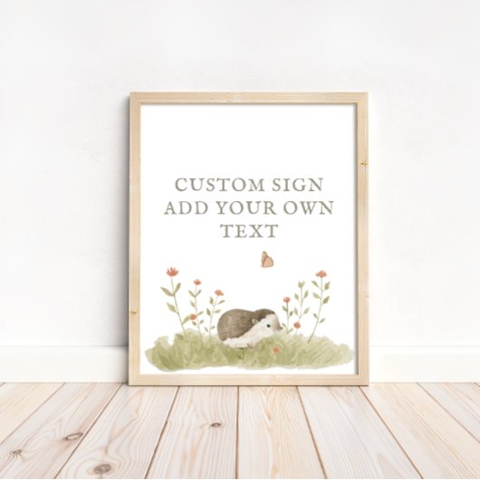 Aangepaste tekst voor Woodland Forest Baby shower Poster