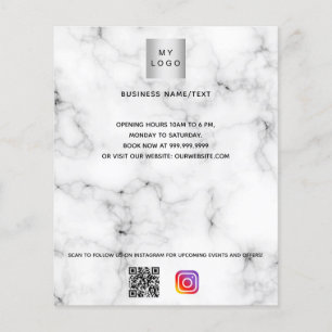 Aangepaste tekst voor zakelijke logo met marmer qr flyer