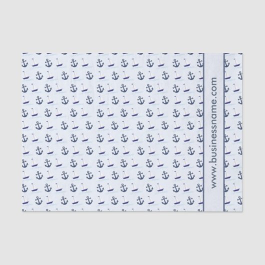 Aangepaste tekst voor zeilboot en anker tissuepapier (Voorkant)