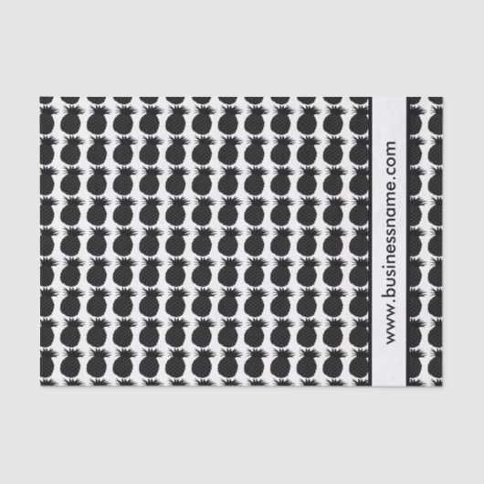 Aangepaste tekst voor zwart anananassetpatroon tissuepapier (Voorkant)