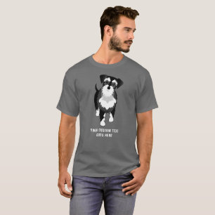 Aangepaste tekst voor zwart en zilver Schnauzer T-shirt