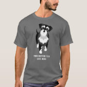 Aangepaste tekst voor zwart en zilver Schnauzer T-shirt (Voorkant)