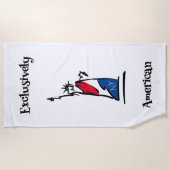 Aangepaste tekst Vrijheidsbeeld Lady Liberty Strip Strandlaken (Voorkant)