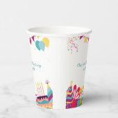 Aangepaste tekst Vrolijk kleurrijk verjaardagsfees Papieren Bekers (Rechts)