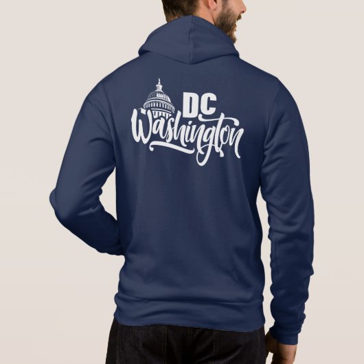 Aangepaste tekst Washington DC Hoodie (Achterkant)