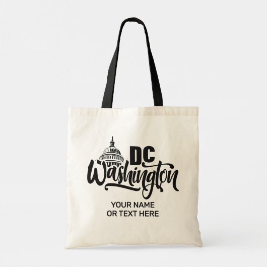 Aangepaste tekst Washington DC Tote Bag (Achterkant)