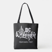 Aangepaste tekst Washington DC Tote Bag (Achterkant)