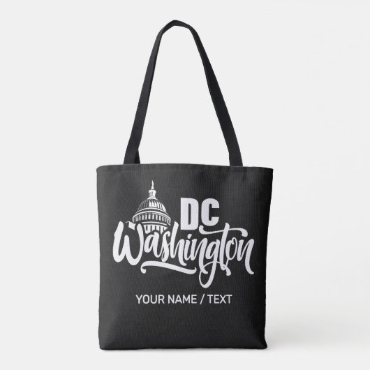 Aangepaste tekst Washington DC Tote Bag (Achterkant)