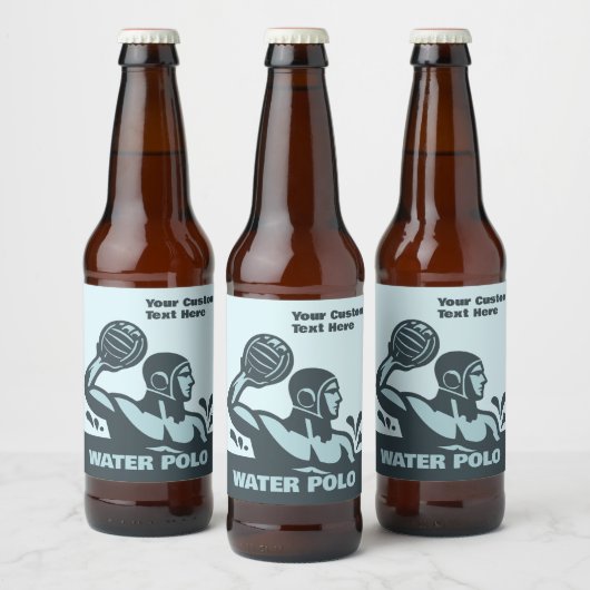 Aangepaste tekst waterpolo bier etiket (Flessen)