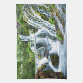 Aangepaste tekst: waterval, IJsland Theedoek (Verticaal)
