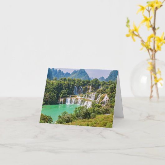 Aangepaste tekst Watervallen wenskaart Kaart (Gele Bloem)