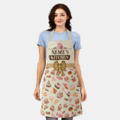 Aangepaste tekst, Waterverf Cupcake en dessert Schort (Gedragen)
