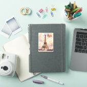 Aangepaste tekst waterverf Eiffeltoren zonsonderga Sticker (iPad Cover)
