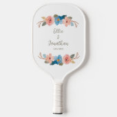 Aangepaste tekst waterverf Floral Swag Weddenschap Pickleball Paddle (Achterkant)