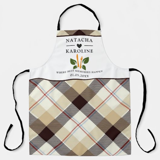 Aangepaste tekst, waterverf keuken schort (Voorkant)