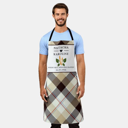 Aangepaste tekst, waterverf keuken schort (Gedragen)