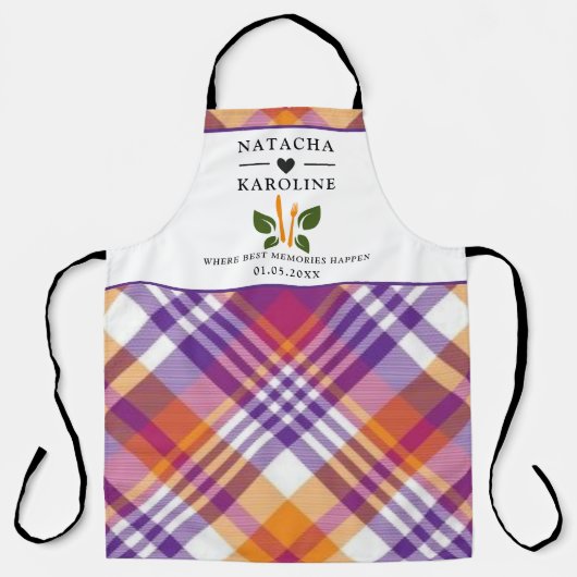 Aangepaste tekst, waterverf keuken schort (Voorkant)