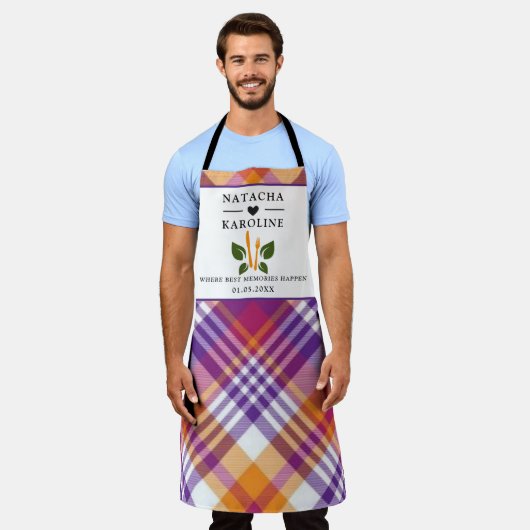 Aangepaste tekst, waterverf keuken schort (Gedragen)