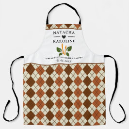 Aangepaste tekst, waterverf keuken schort