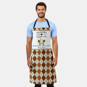 Aangepaste tekst, waterverf keuken schort (Gedragen)