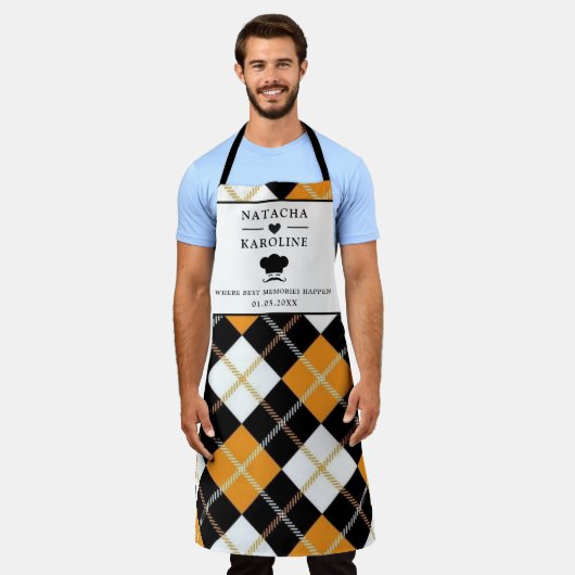 Aangepaste tekst, waterverf keuken schort (Gedragen)