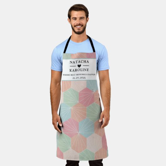 Aangepaste tekst, waterverf keuken schort (Gedragen)