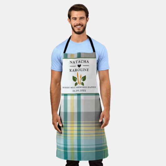 Aangepaste tekst, waterverf keuken schort (Gedragen)