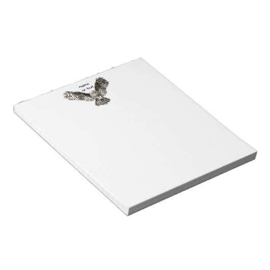 Aangepaste tekst, Waterverf Owl, vogeldier, Natuur Notitieblok (Schuin)