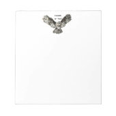 Aangepaste tekst, Waterverf Owl, vogeldier, Natuur Notitieblok (Voorkant)