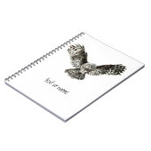 Aangepaste tekst, Waterverf Owl, vogeldier, Natuur Notitieboek (Linkerzijde)