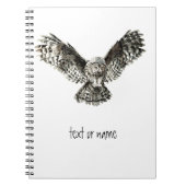 Aangepaste tekst, Waterverf Owl, vogeldier, Natuur Notitieboek (Voorkant)