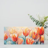 Aangepaste tekst Waterverf tulpen (Staand voorkant)