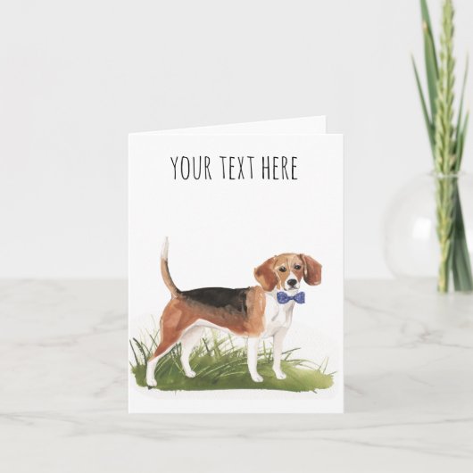 Aangepaste tekst wenskaart voor Beagle Kaart (Voorkant)