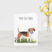 Aangepaste tekst wenskaart voor Beagle Kaart (Gele Bloem)