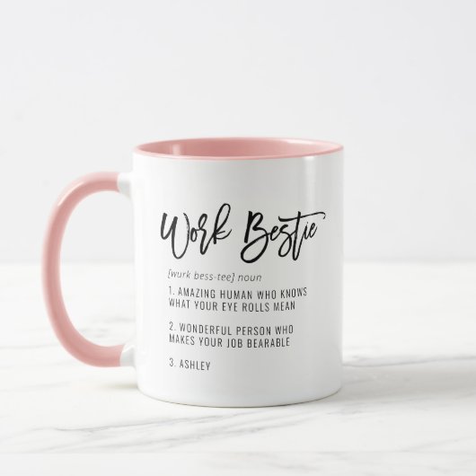 Aangepaste tekst Werk beste vriendin Leuk collega Mok (Links)
