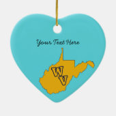 Aangepaste tekst / West Virginia Blue en Gold Keramisch Ornament (Achterkant)