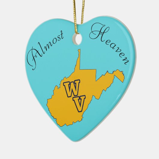 Aangepaste tekst / West Virginia Blue en Gold Keramisch Ornament (Links)