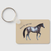 Aangepaste tekst | Westerse Appaloosa paard | renn Sleutelhanger (Achterkant)