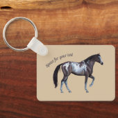 Aangepaste tekst | Westerse Appaloosa paard | renn Sleutelhanger (Achterkant)