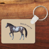 Aangepaste tekst | Westerse Appaloosa paard | renn Sleutelhanger (Voorkant)